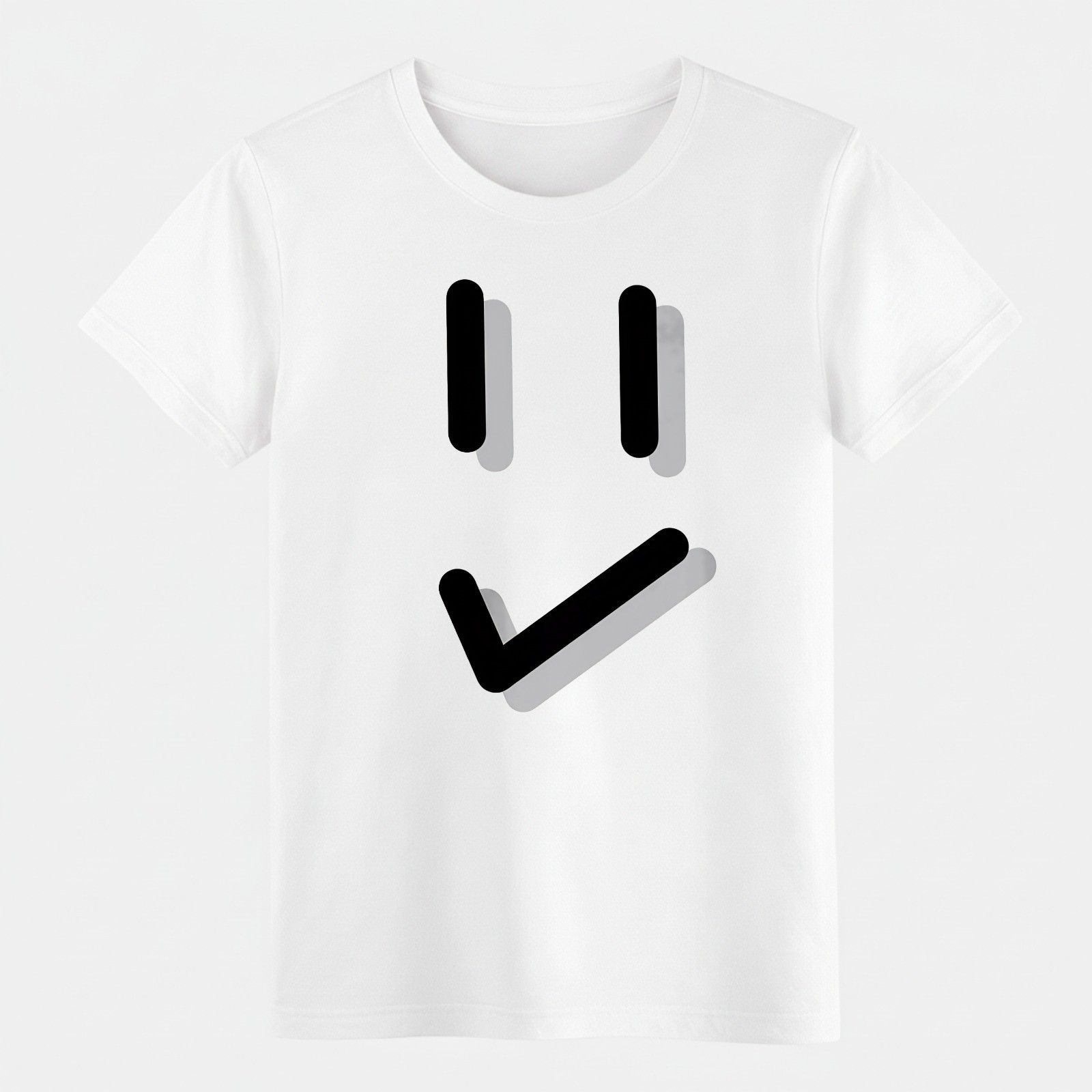 Trendy Minimalist Smiley Y2K Style Tee|Unisex Casual Hang&Errands Daily T-Shirt