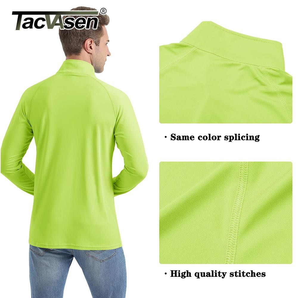 UPF50+ Men’s Sun Protection UV Shirts 1/4 Zip Long Sleeve Performance Golf Tops