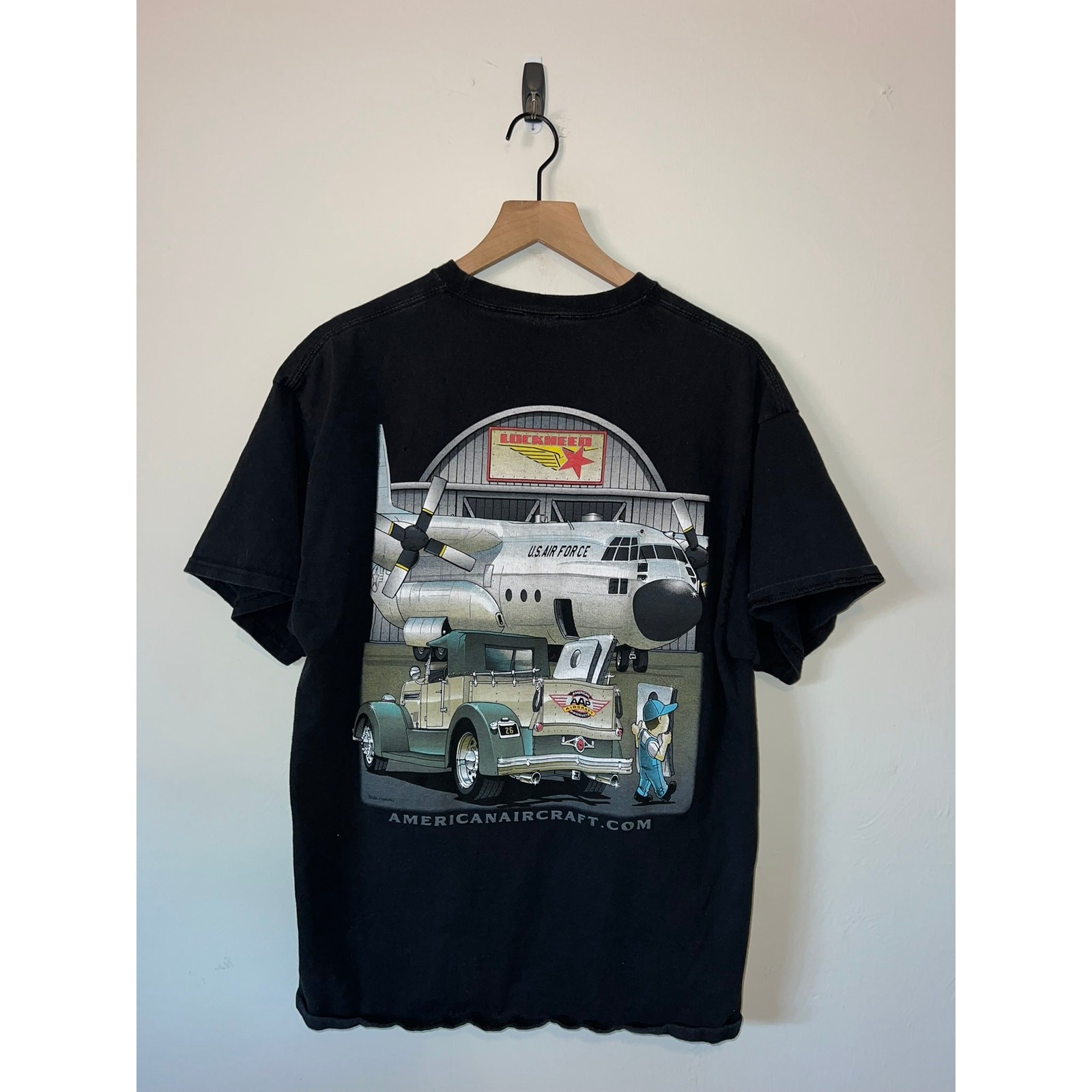 Vintage Airplane Shirt American Aircraft Products Lockheed Truck Tee XL