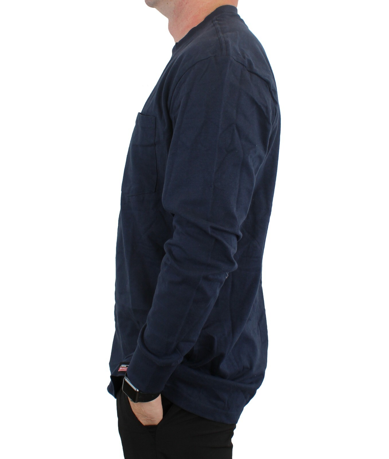 Dickies’ Men’s Long Sleeve T-Shirt Longer Length Lightweight Crew Neck, Pocket