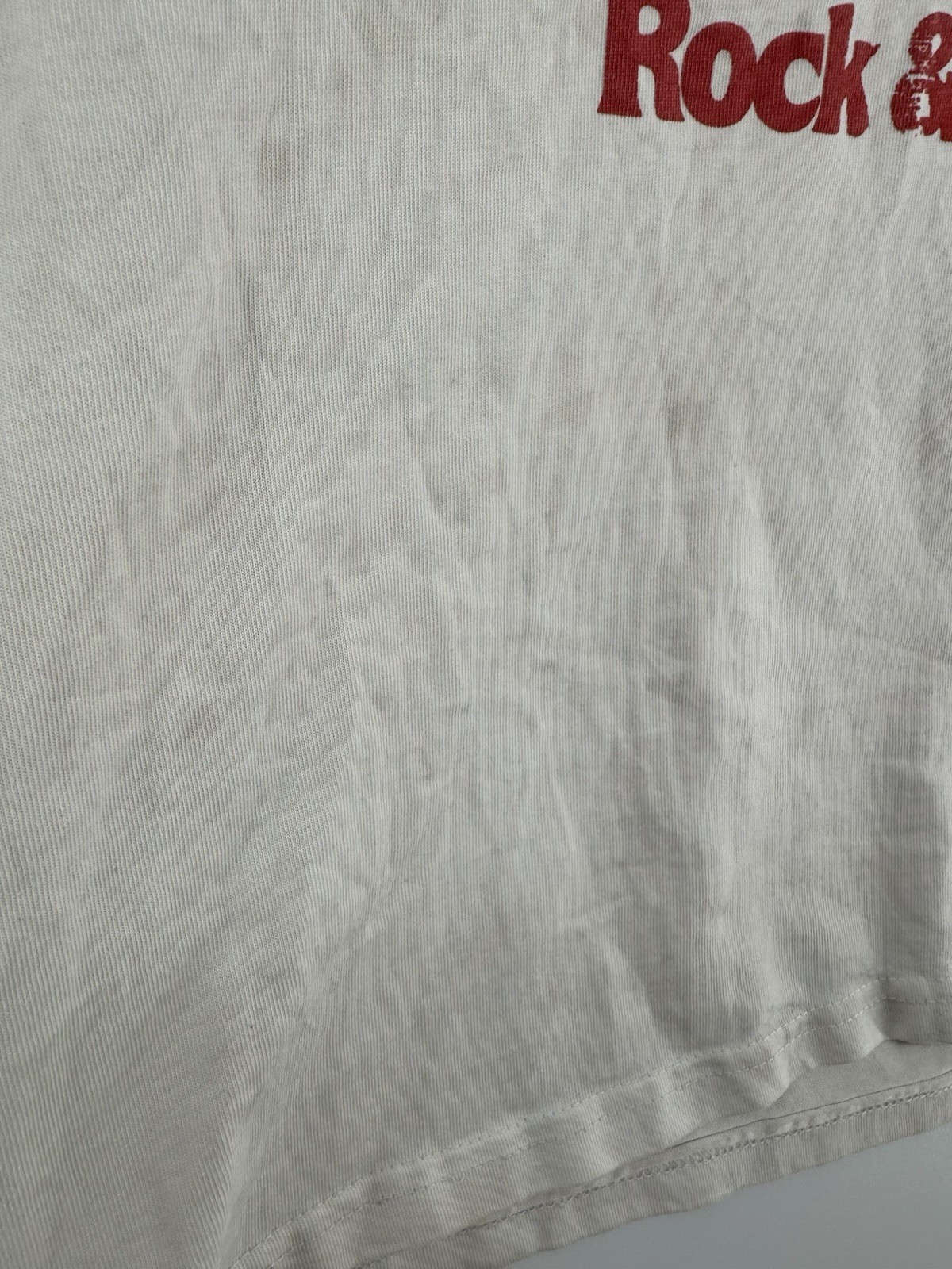 Tenaciti Rock And Roll White T Shirt Size XS, Flaws