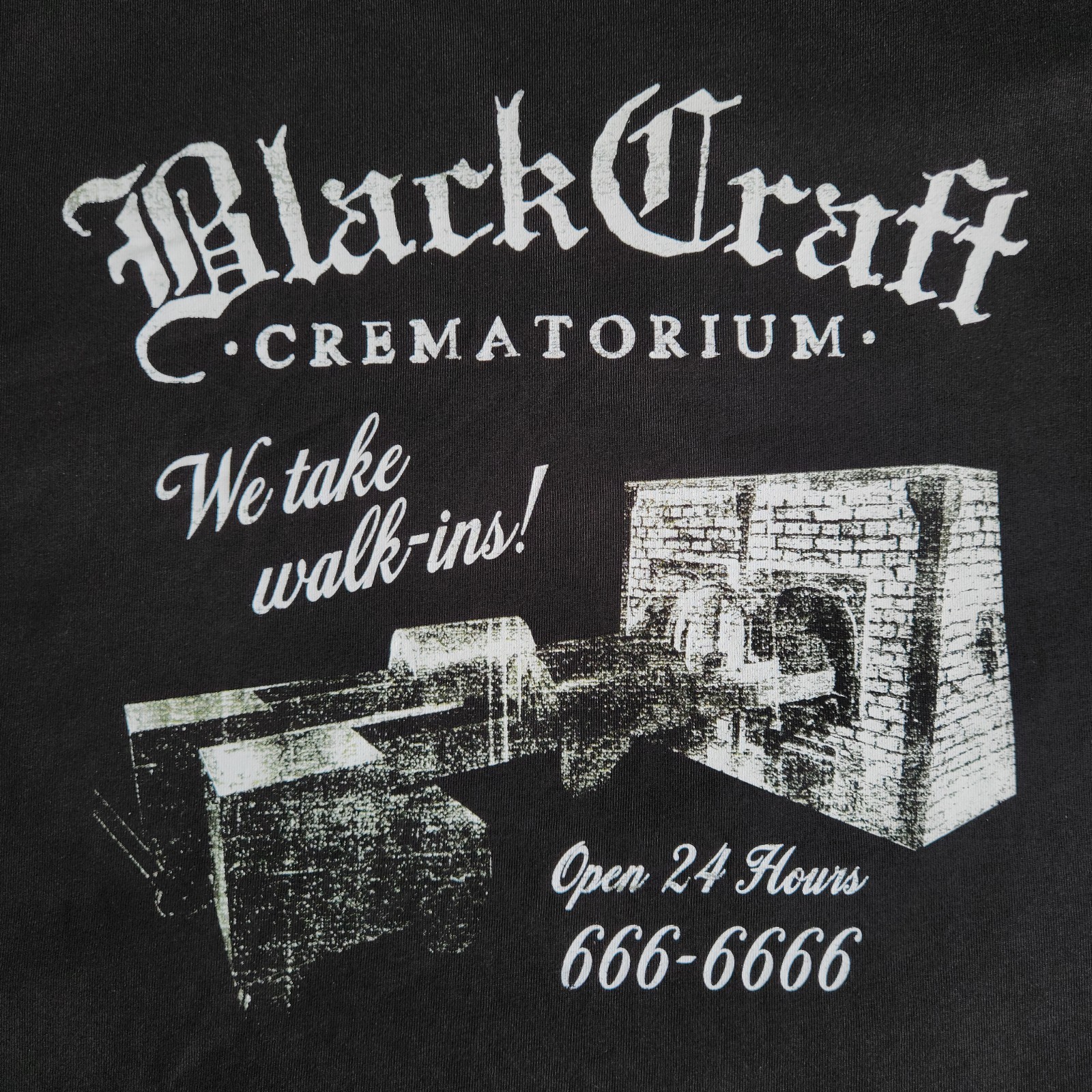 BlackCraft Cult Crematorium Death Grunge Lrg Oversized Crew Neck Graphic T-Shirt