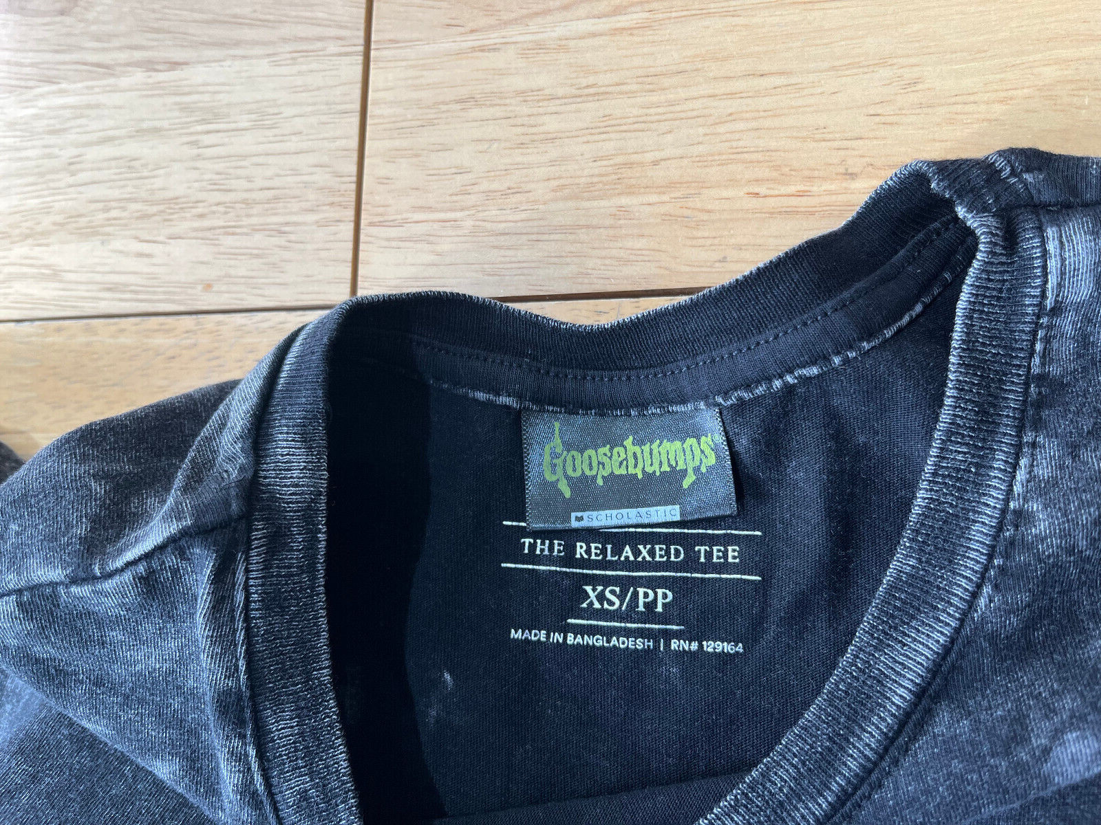 The Relaxed Tee x Goosebumps Logo Graphics Distressed Black Tshirt – Unisex XS