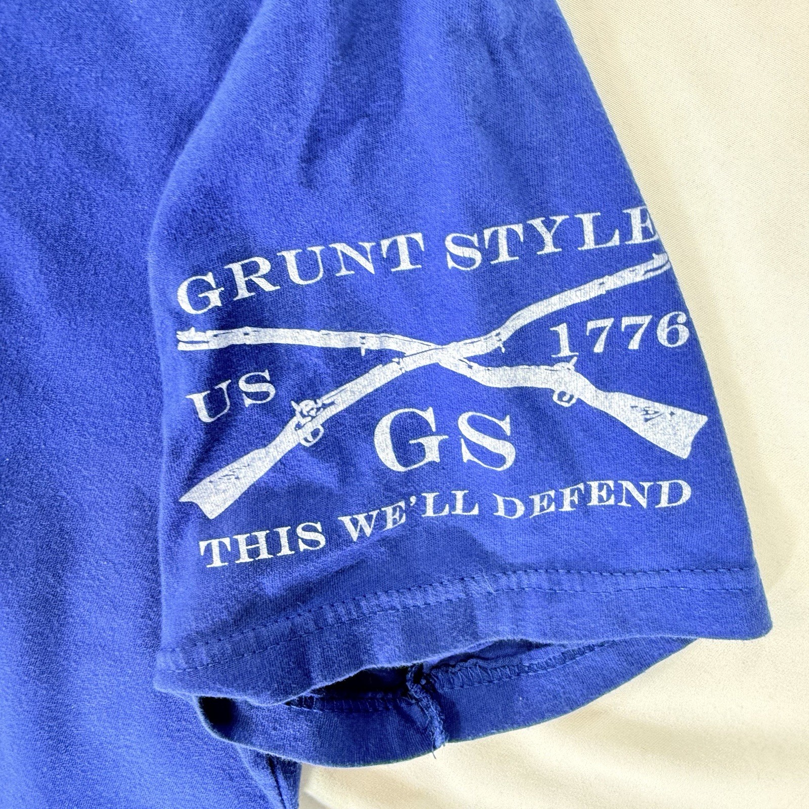 Grunt Style Bullet Flag Graphic T Shirt Men’s Large Blue Patriotic USA Tee