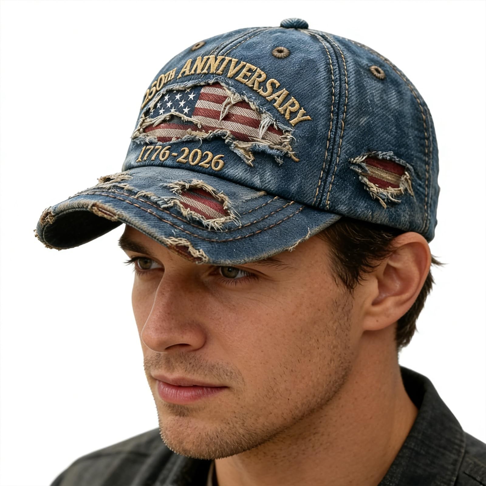 250 Anniversary USA Hat Adjustable Embroidered 250th Anniversary Patriotic Re…