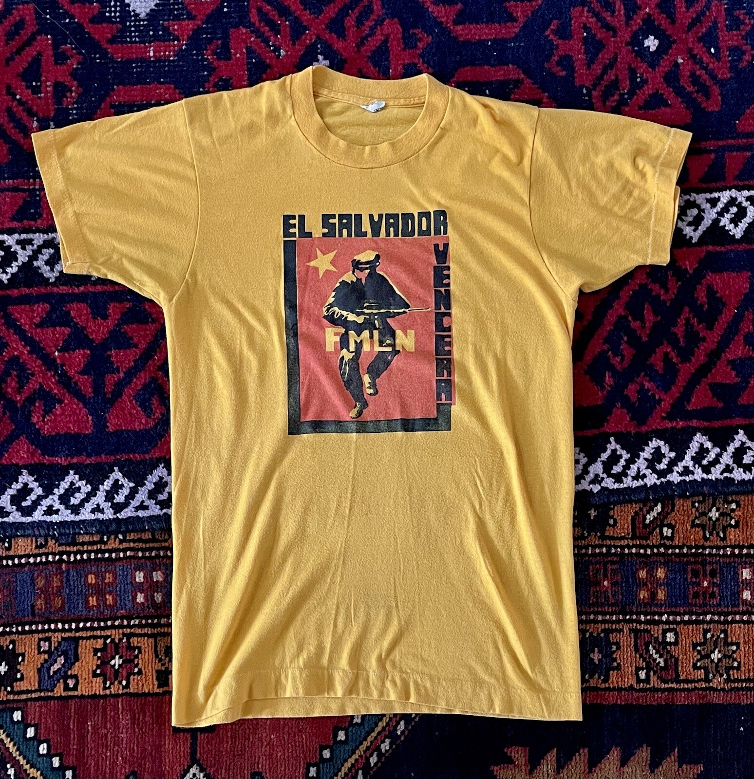 Vtg 80s El Salvador FMLN Leftist Socialist Guerilla Coup Civil War Rare Sz. S
