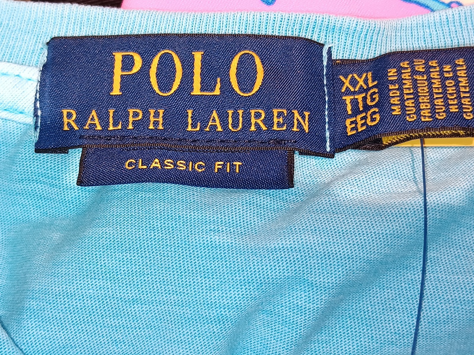 POLO RALPH LAUREN MEN S/S BLUE T-SHIRT W/ POLO/PONY LOGO 100% COTTON XXL $65 NWT
