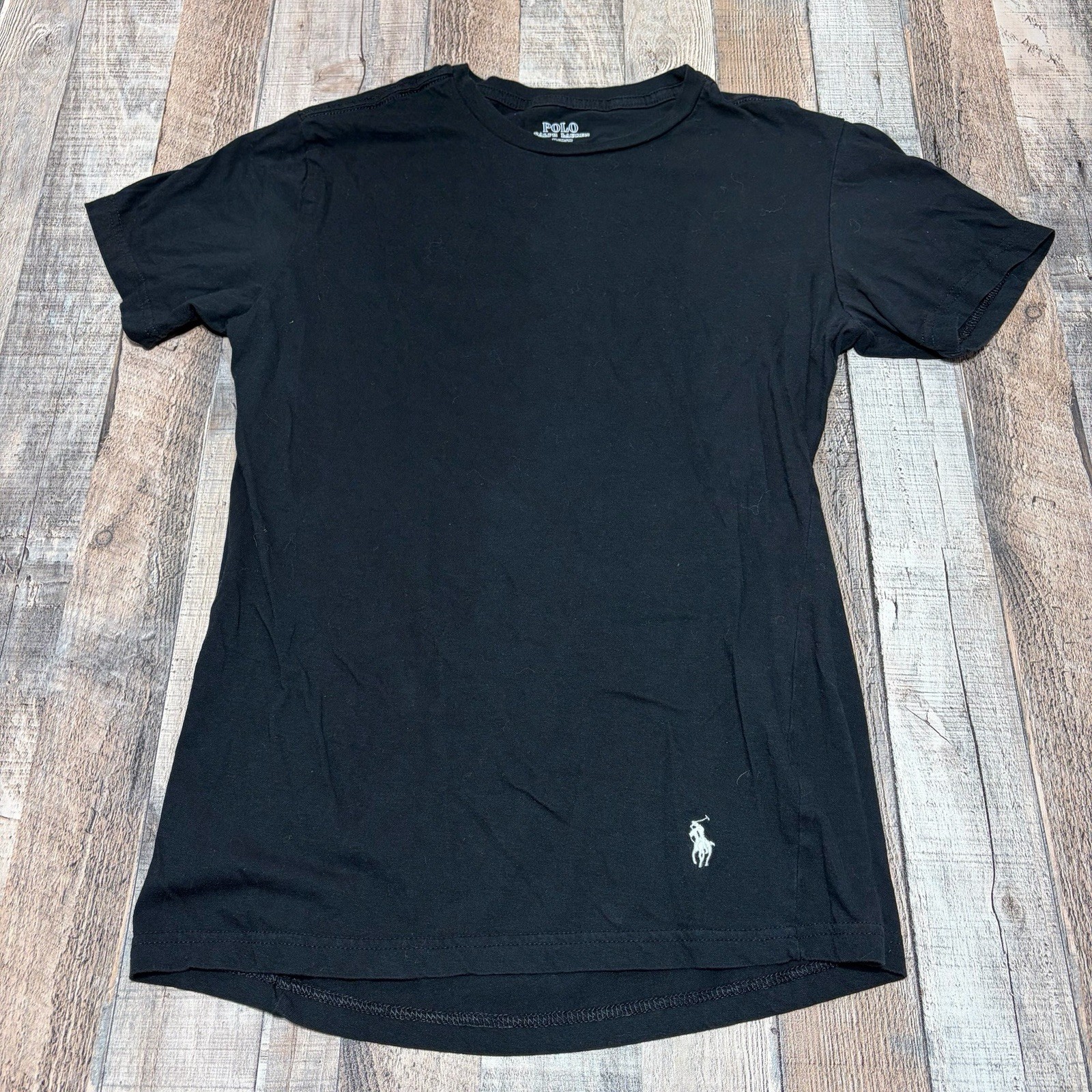 Polo Ralph Lauren T Shirt Mens M Black Pony Logo Crew Neck Classic Cotton