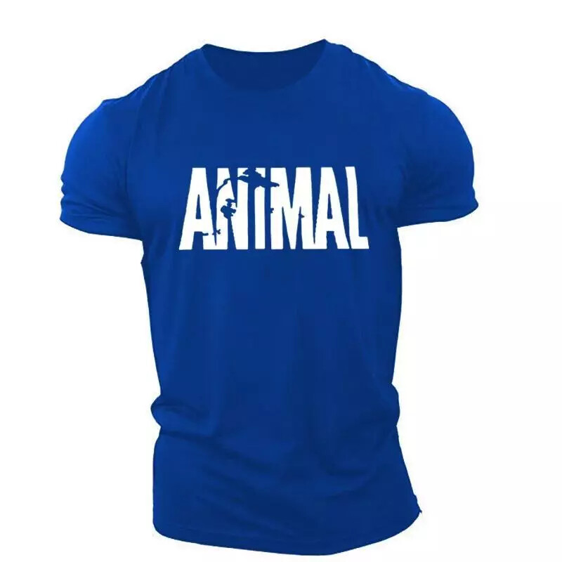 Mens Muscle Gym T-Shirts Short Sleeve Workout Athletic Bodybuilding Cotton Tee