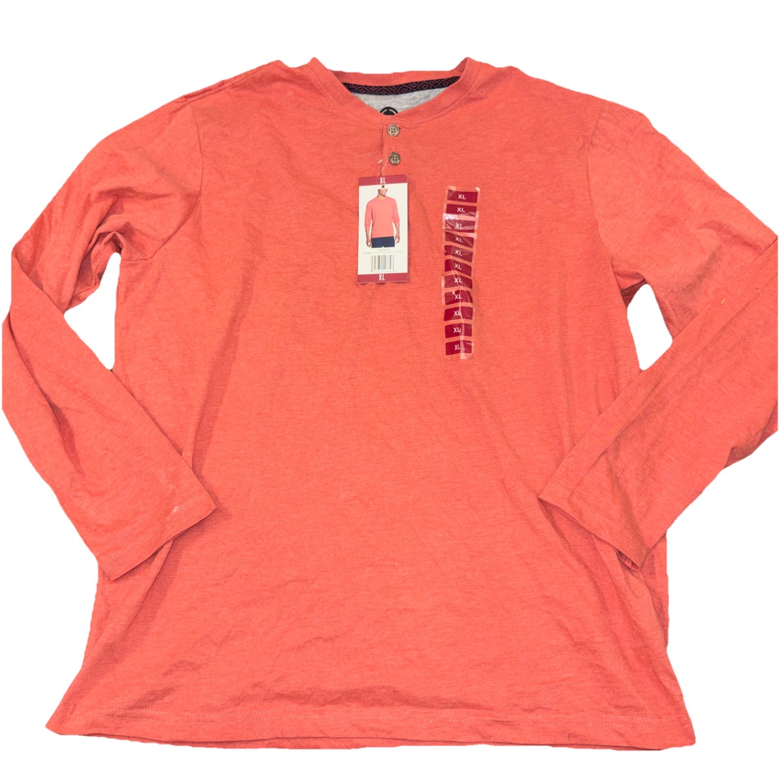 NWT Men’s Apricot WEATHERPROOF Long Sleeve Henley Size XL