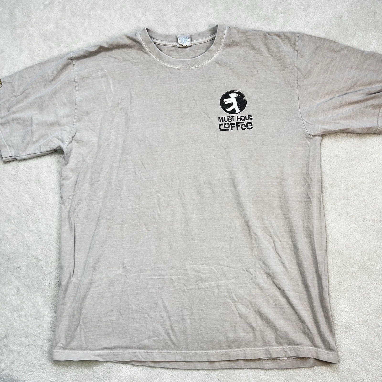 Crazy Shirts Kona Coffee Must Have Coffee Graphic T Shirt Tan XL Hawaii Tee