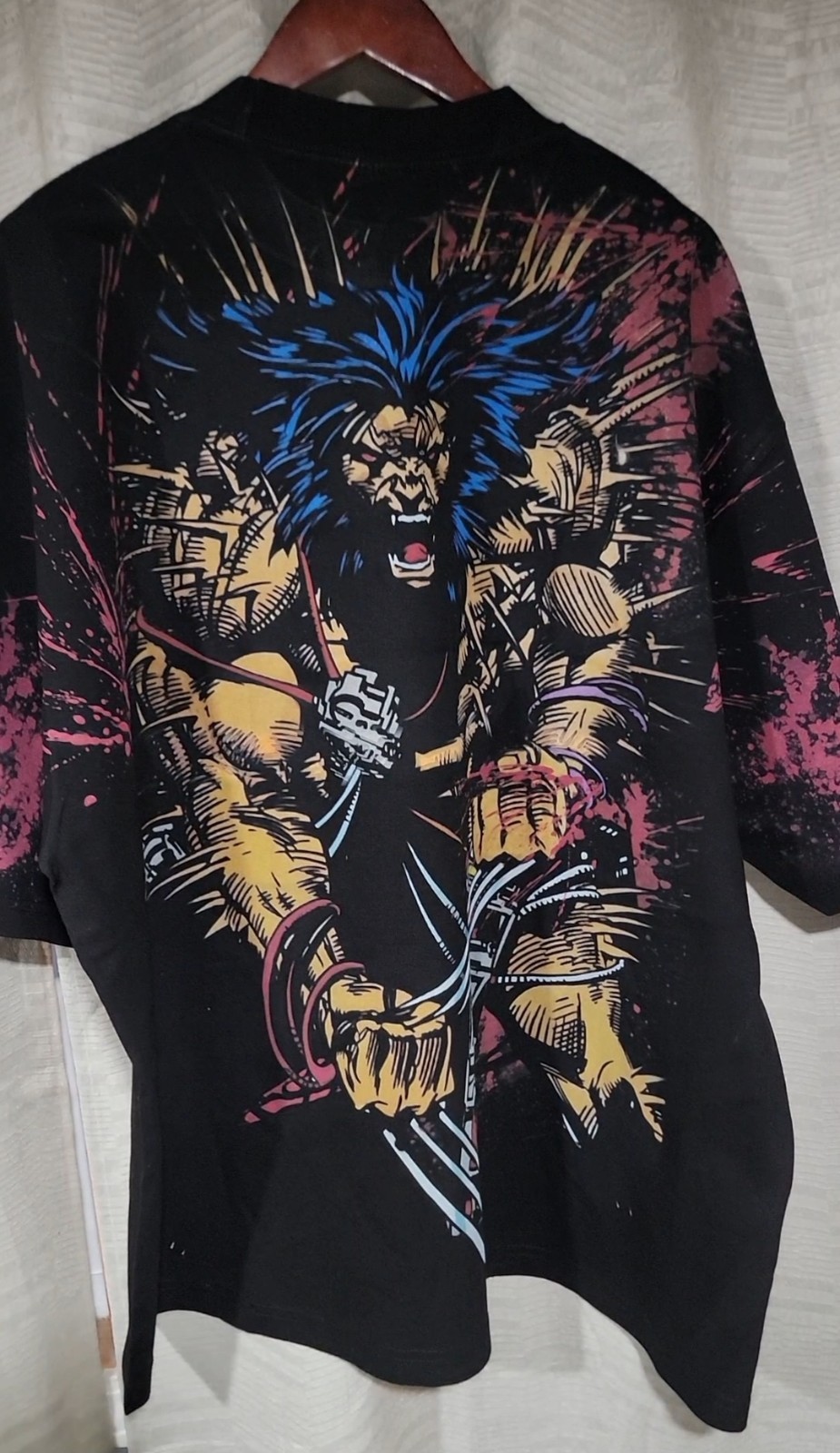 WOLVERINE WEAPON X ON A SHAKA HEAVYWEIGHT GARMET DYED T SHIRT “MODERN”