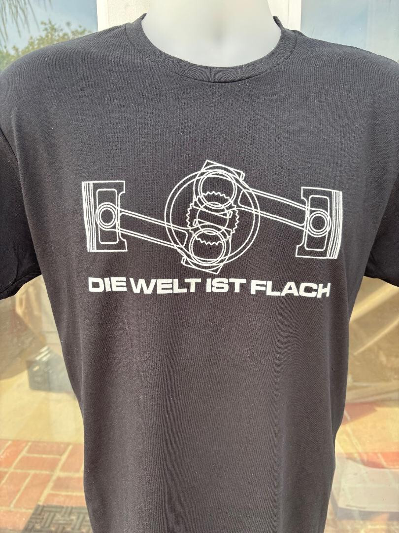 NEW GERMAN WORLD IS FLAT ENGINE T-SHIRT BOXER ENGINE FLAT 6 VEE DUB BUG PORSCH