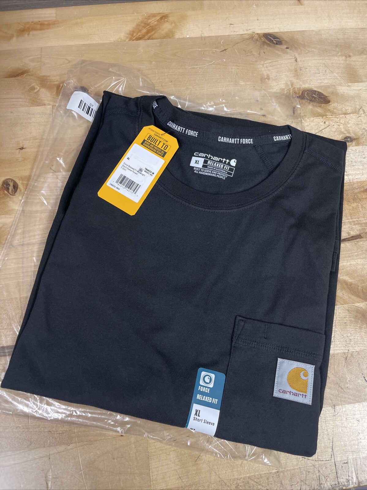 Carhartt Force Shirt Mens Size XL Black Relaxed Short Sleeve Pocket Tee New