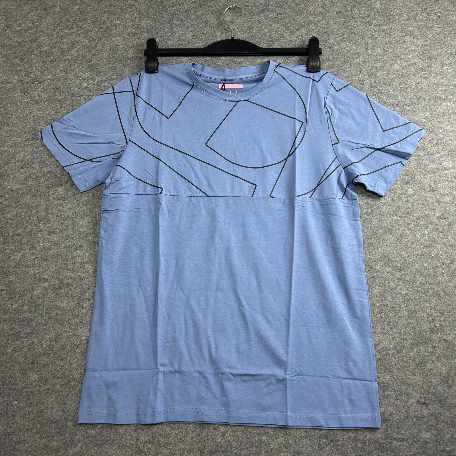 Lafranke Shirt Men’s Large, Geometric Graphic Tee Polyester Cotton Modern Casual