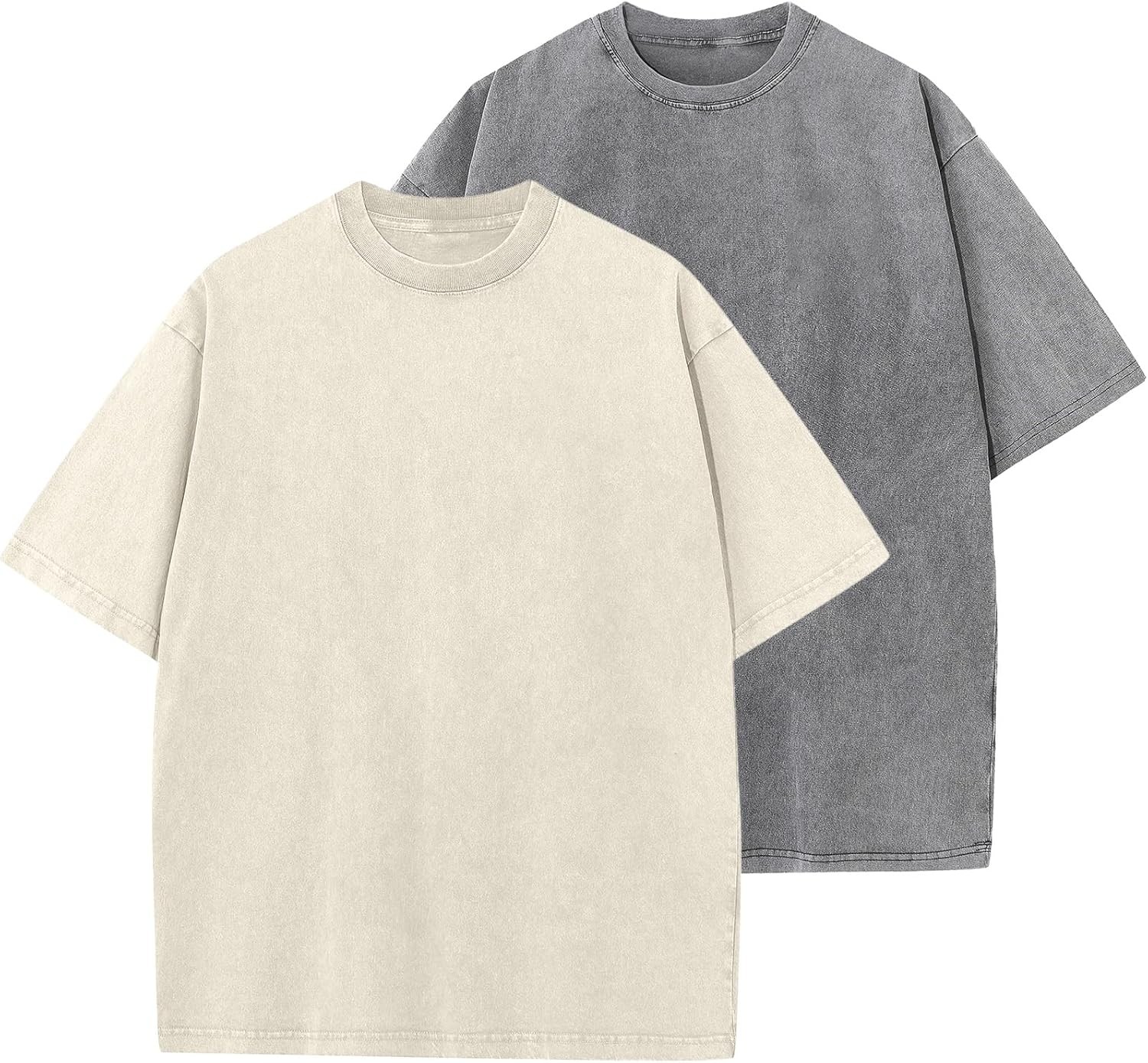 Men’s Oversized Vintage Acid Wash T-Shirt 100% Cotton Loose Fit Streetwear Tee