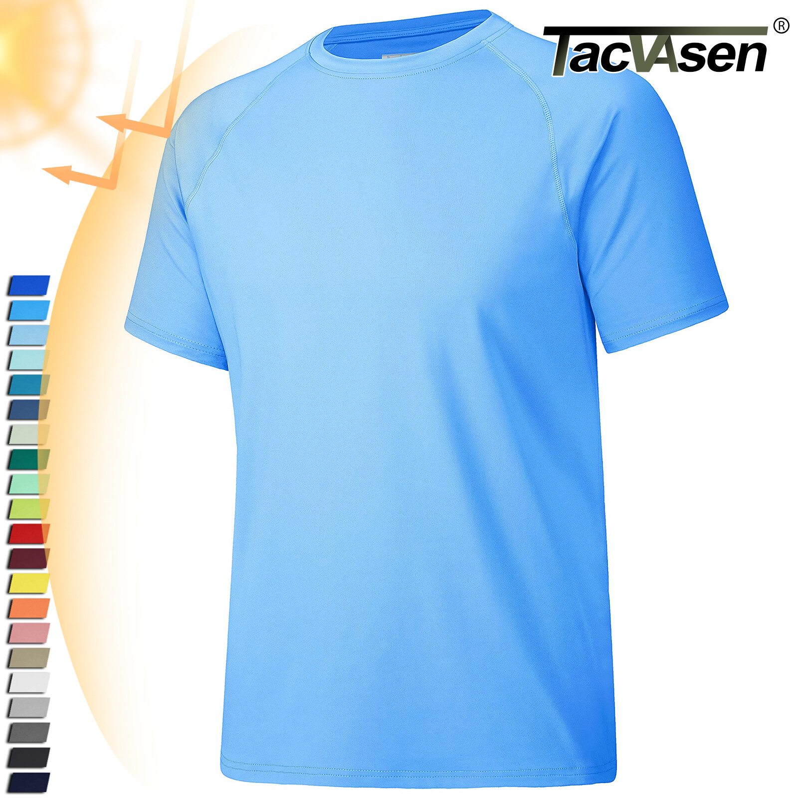 UPF50+ Men’s Short Sleeve T-Shirts Quick Drying Sport Hiking Skin Protection Tee