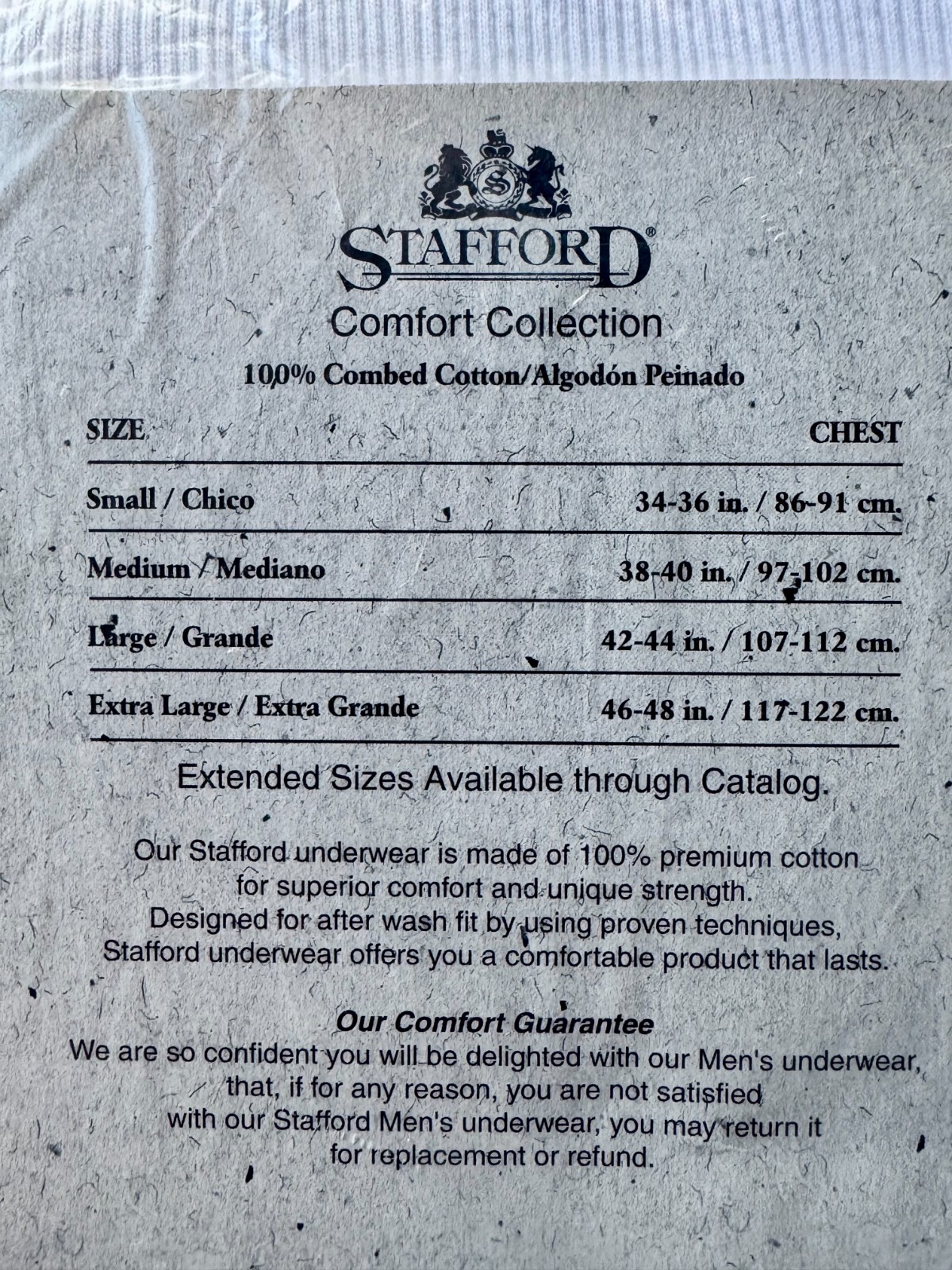 Mens Stafford 3 Pack Comfort Shirts 100% Combed Cotton Vtg Size Med Jc Penny