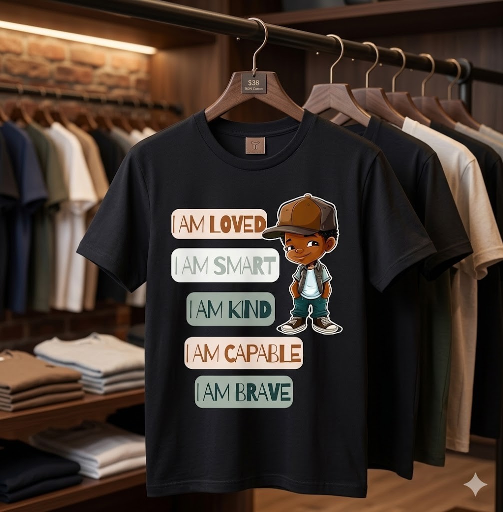 Positive Affirmations for African American Boys T-Shirt – H078