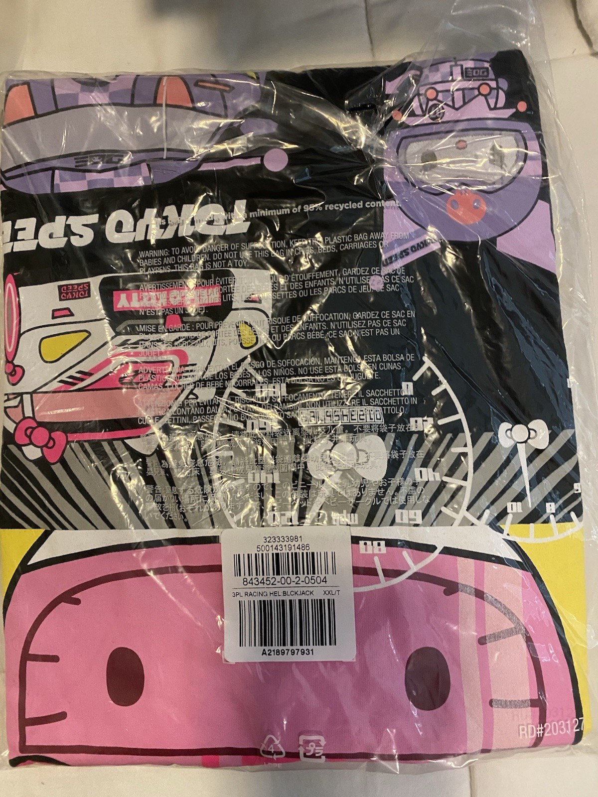 Sanrio Hello Kitty Kuromi Graphic Print T-Shirt Old Navy Black unisex 2XL