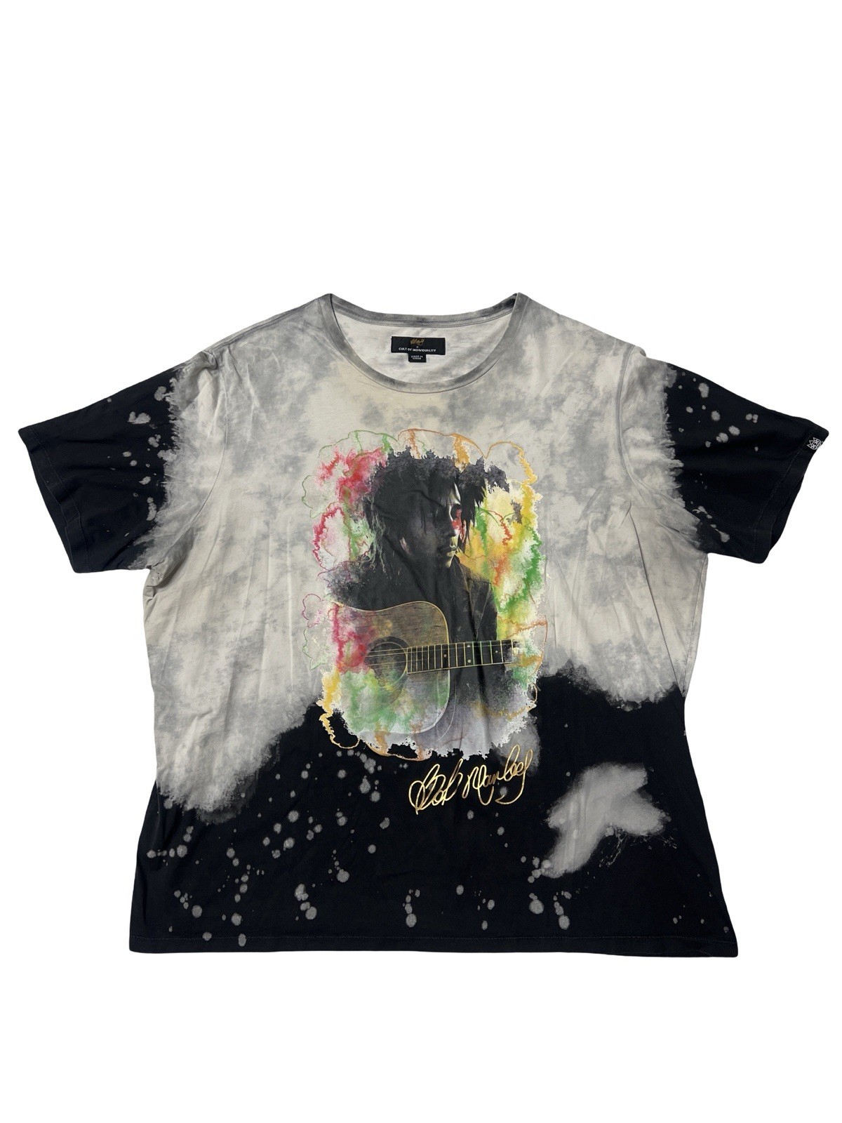 Cult of Individuality x Bob Marley Graphic T Shirt Men’s XL Gray Black Tie Dye