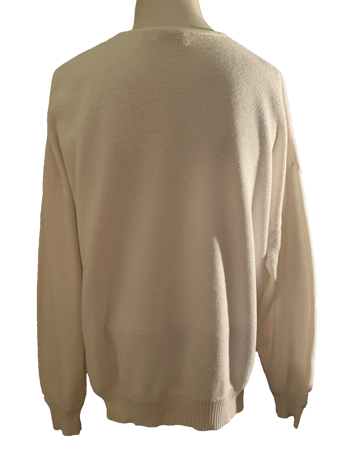 Saint Croix men’s all seasons knit shirt heart shaped necklines color white L