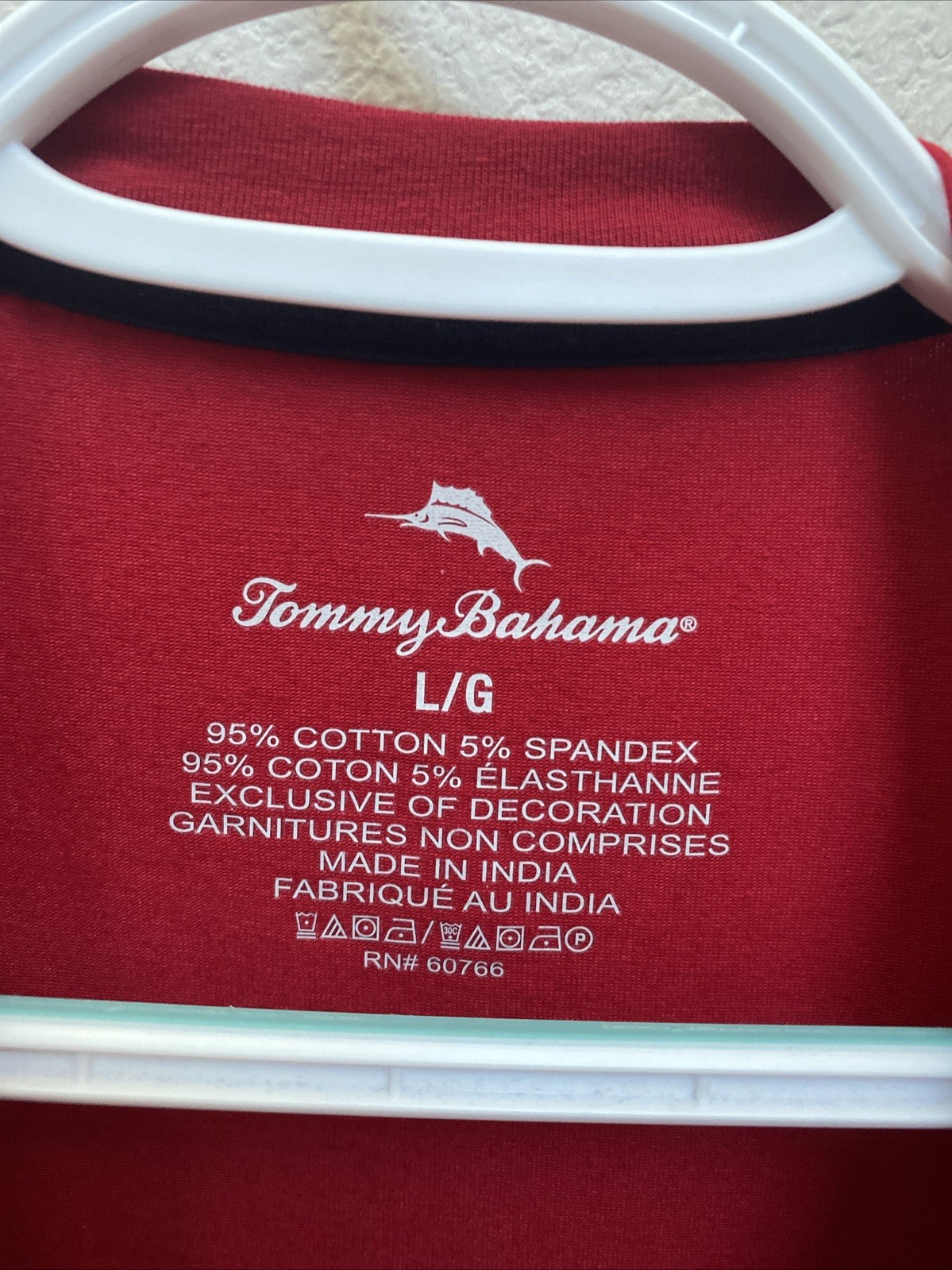NEW Tommy Bahama Men’s Large Scarlet Red T-Shirt Cotton Spandex Lightweight NWT