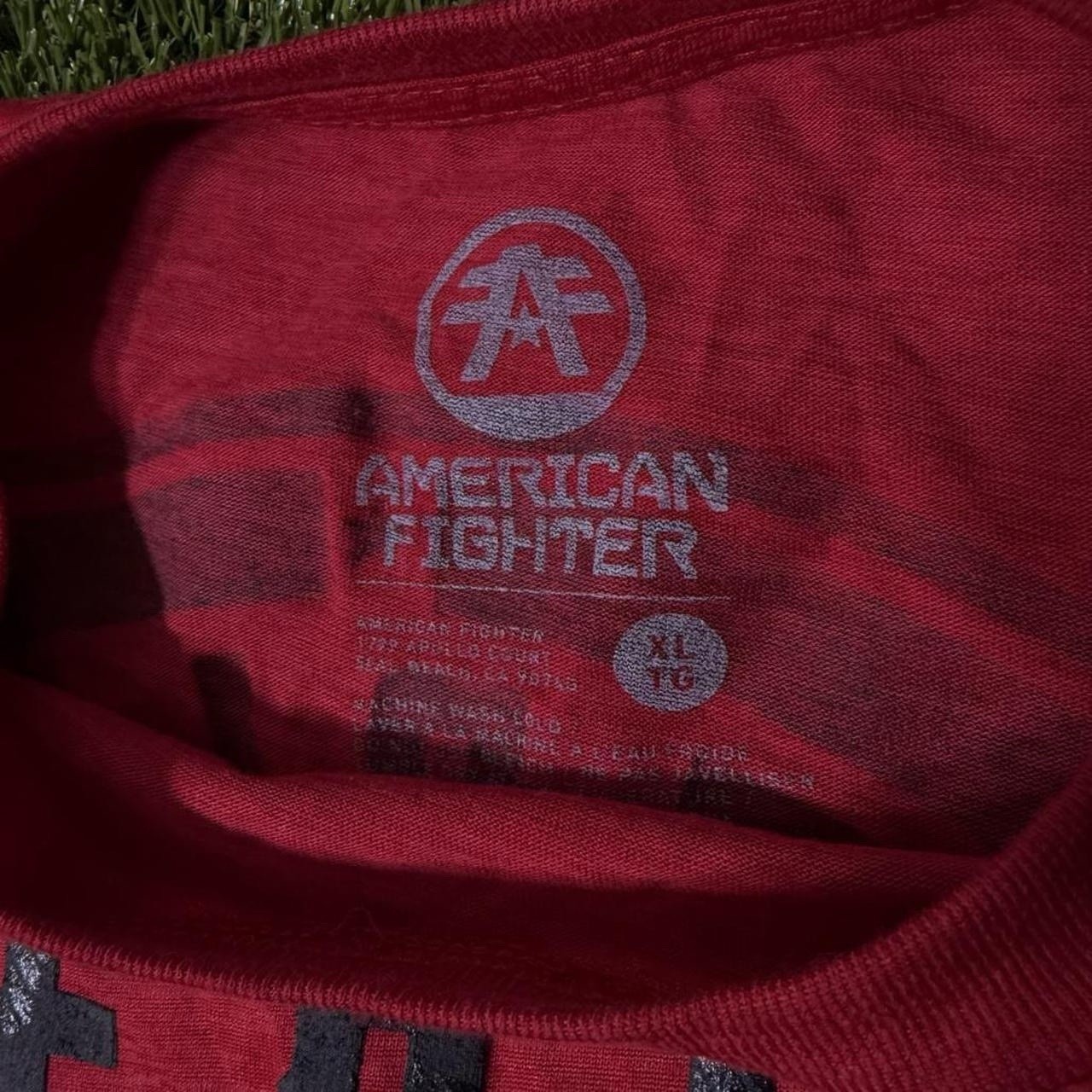 American Fighter Men’s Red To Black Ombré Gradient Graphic T-Shirt Size XL