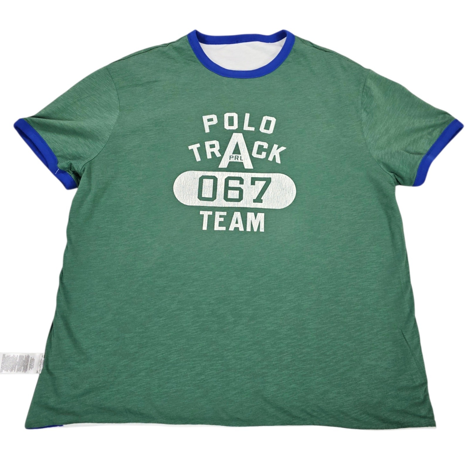 NWT Polo Ralph Lauren Shirt Mens XL White Green Reversible Track Graphic Tee