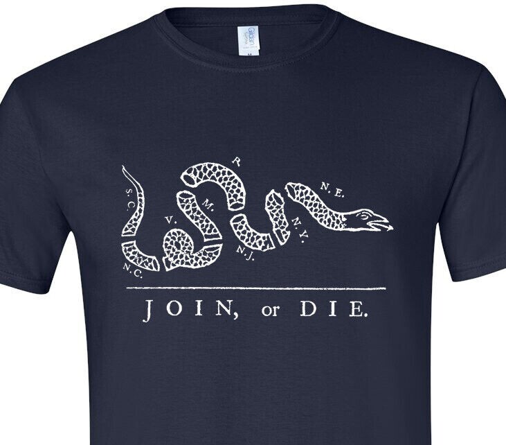 Join or Die! America’s Founding Fathers – History Tee – Fast Shipping – Soft