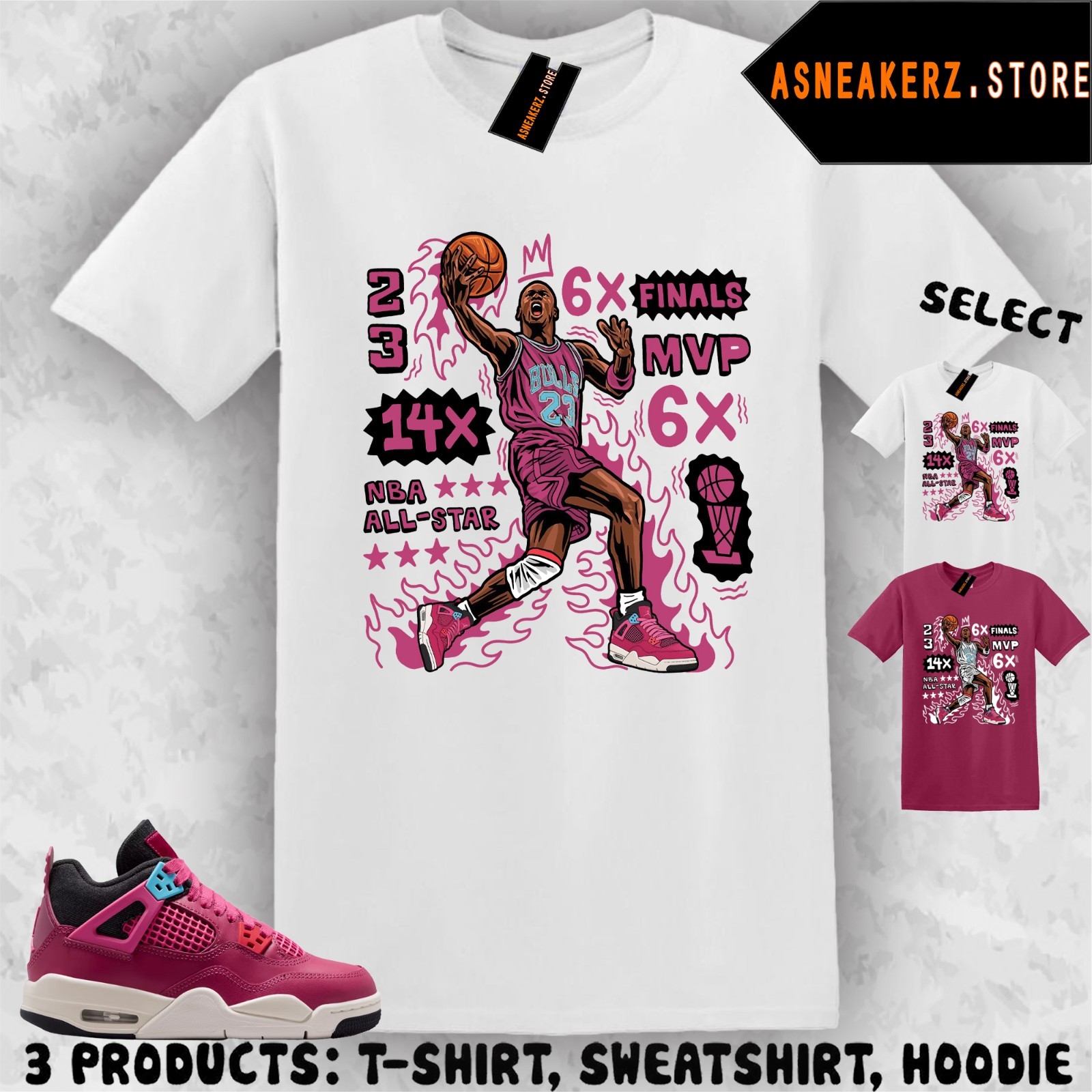 Tee Shirt Matching AJ 4 She’s A Star GS 2026 Match Sneaker MJ Flair 23 T-Shirt