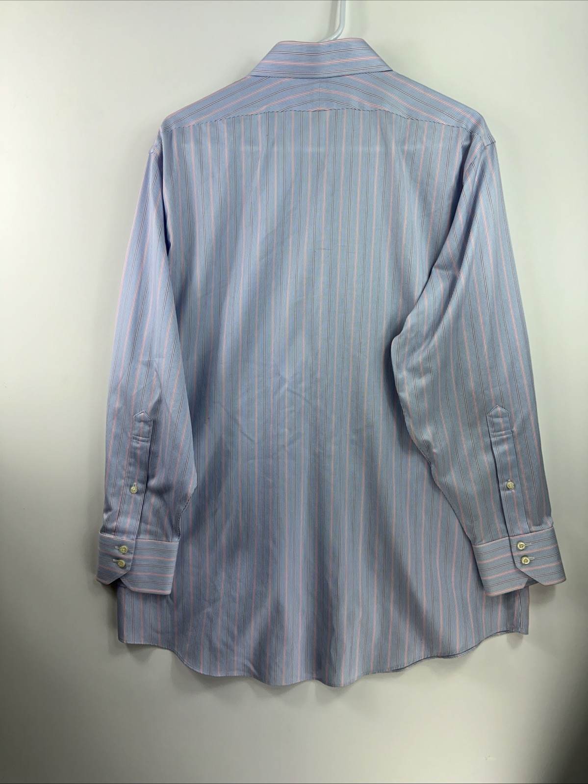 Brooks Brothers Classic 16.5 33 Blue White Striped Non-Iron Supima Cotton Shirt