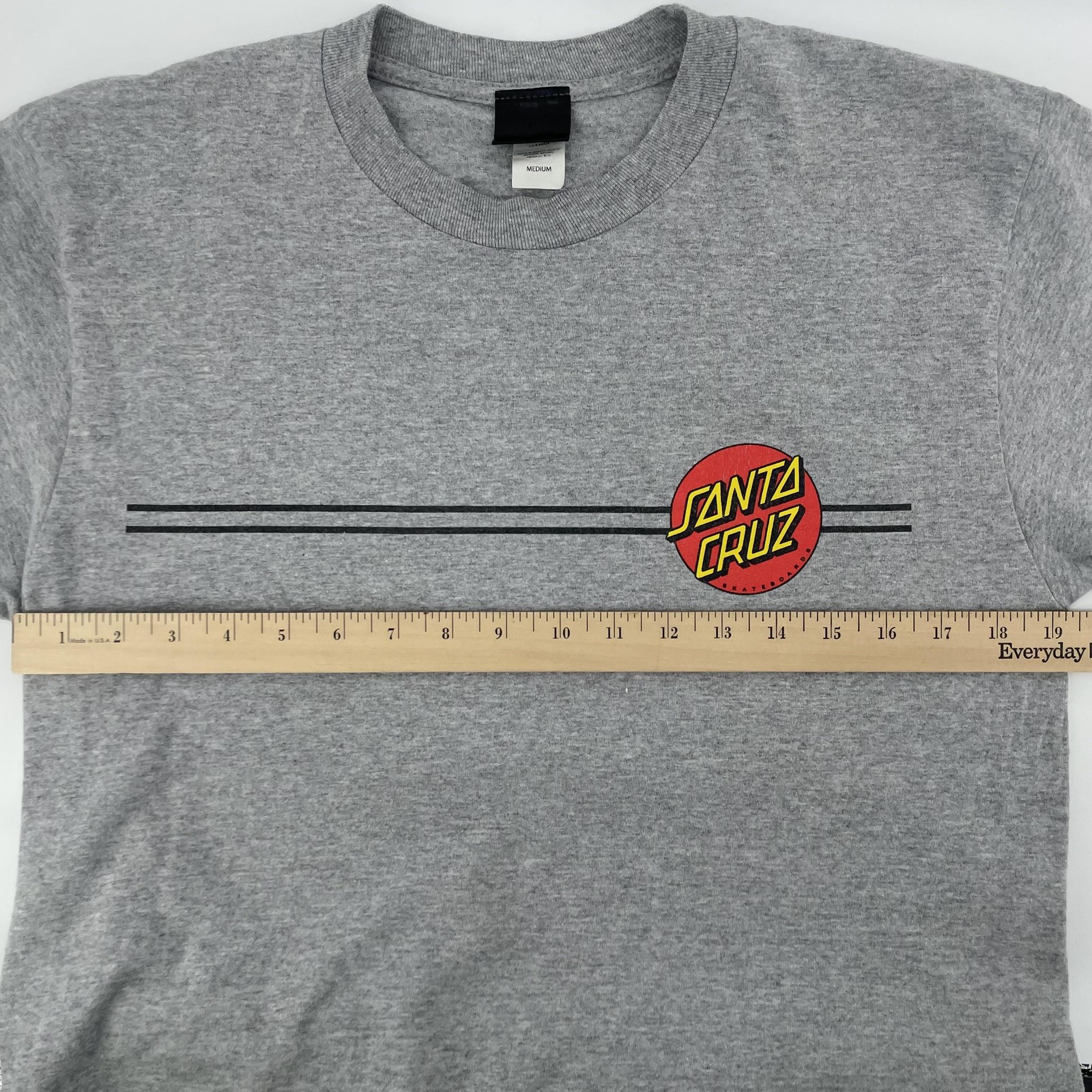 Santa Cruz Shirt Mens Medium Gray Skateboard Logo Double Sided Graphic Tee