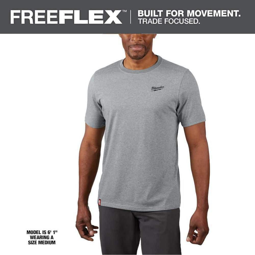 Milwaukee Men’s Large Gray Cotton/Polyester Short-Sleeve Hybrid Work T-Shirt