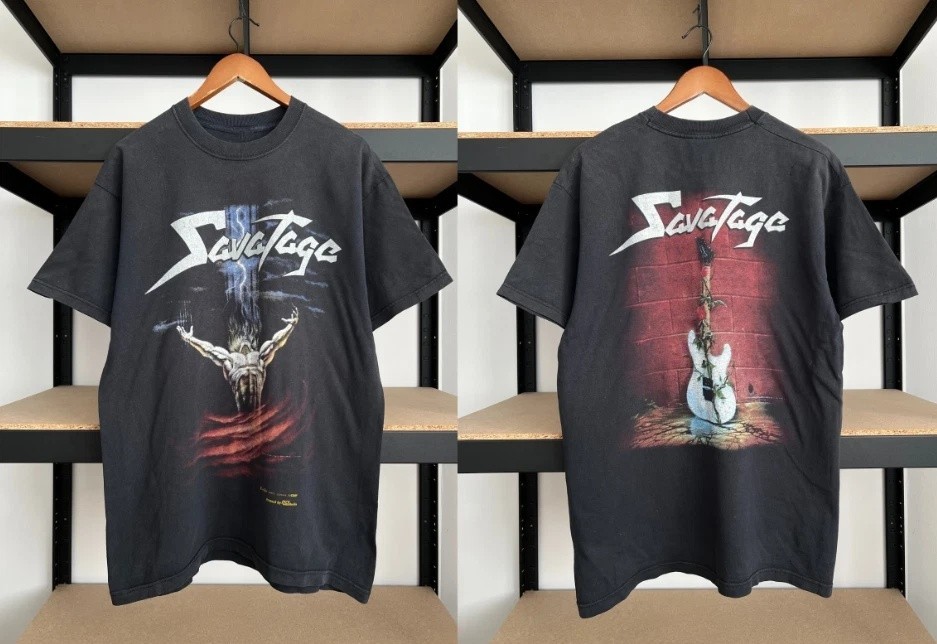 Vintage 90s Savatage Criss Oliva Heavy Metal Band Black T-shirt Sz S-5XL CO265