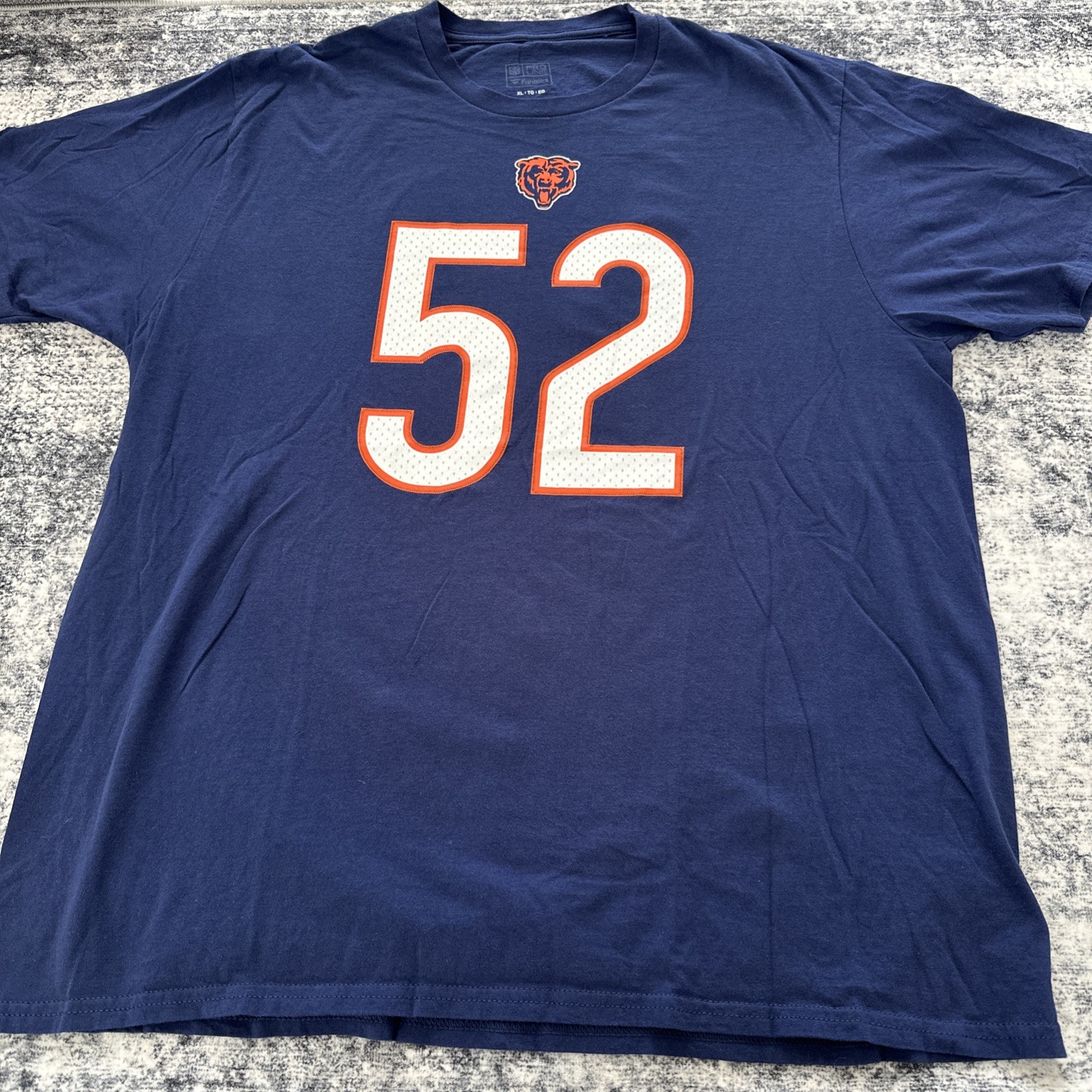 XL Mack 52 Shirt Adult Size Short Sleeve Fanatics Chicago Bears Lightweight Soft