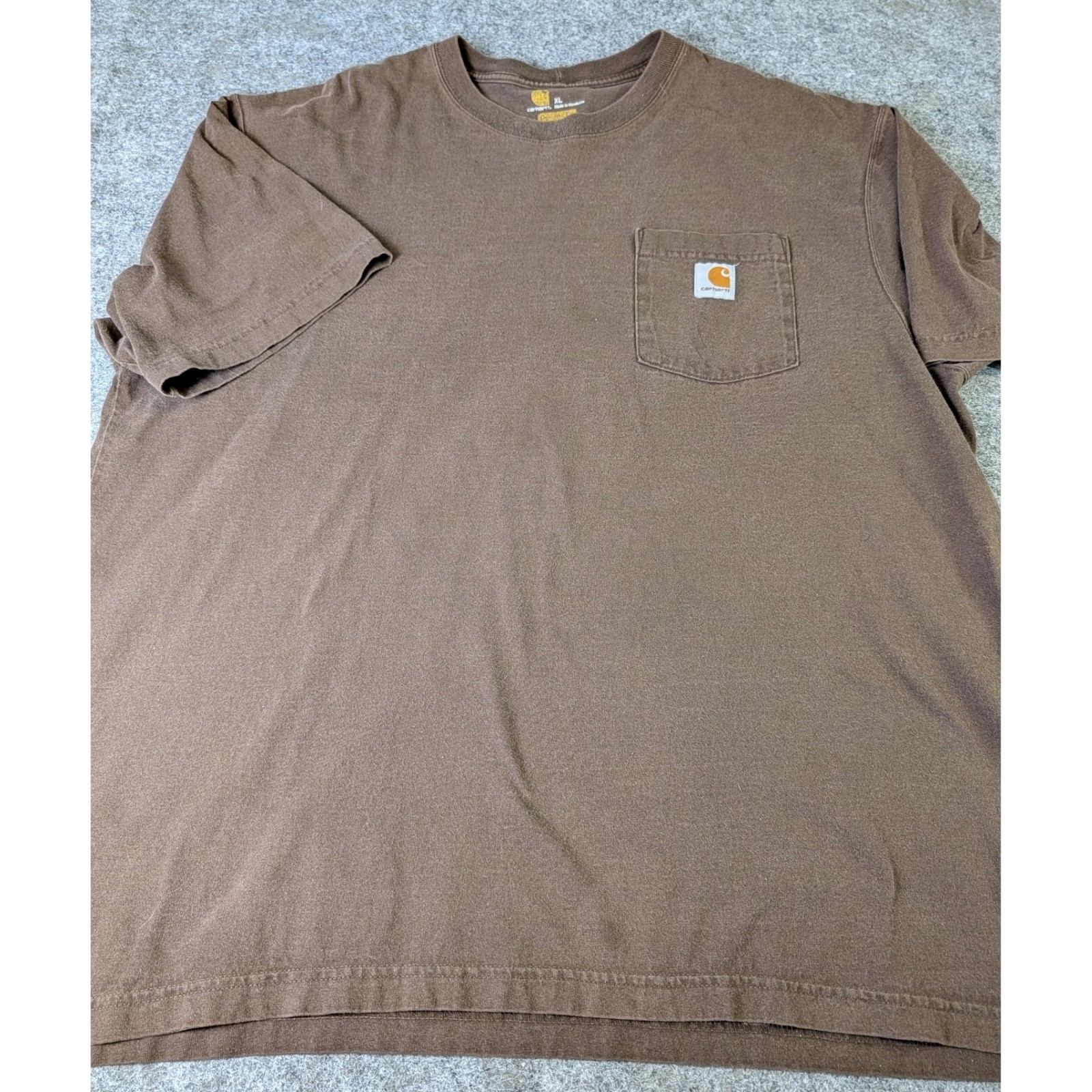 Carhartt K87 Mens XL Brown Workwear Pocket T-Shirt Original Fit Heavywgt Cotton
