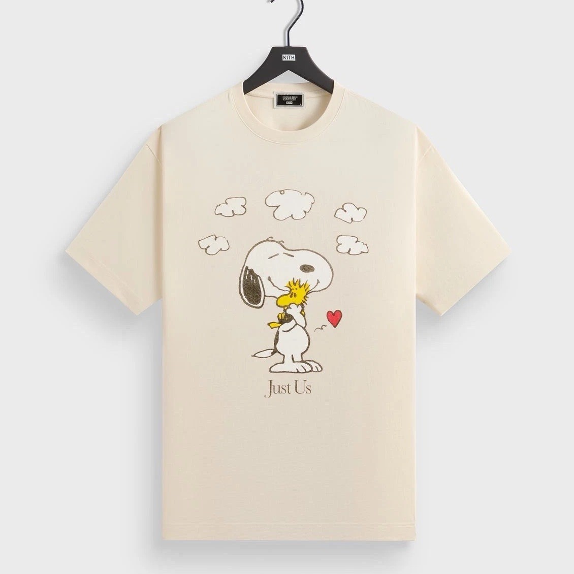 Kith for Peanuts Snoopy Just Us Tee in Sandrift T-Shirt Size XXL Woodstock Hug