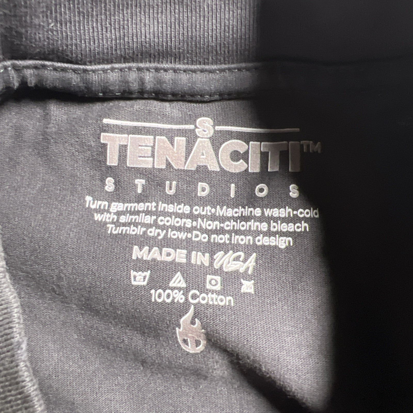 Tenaciti Studios Small Oversized Boxy Velvet Blk Fade Logo T Shirt Men’s