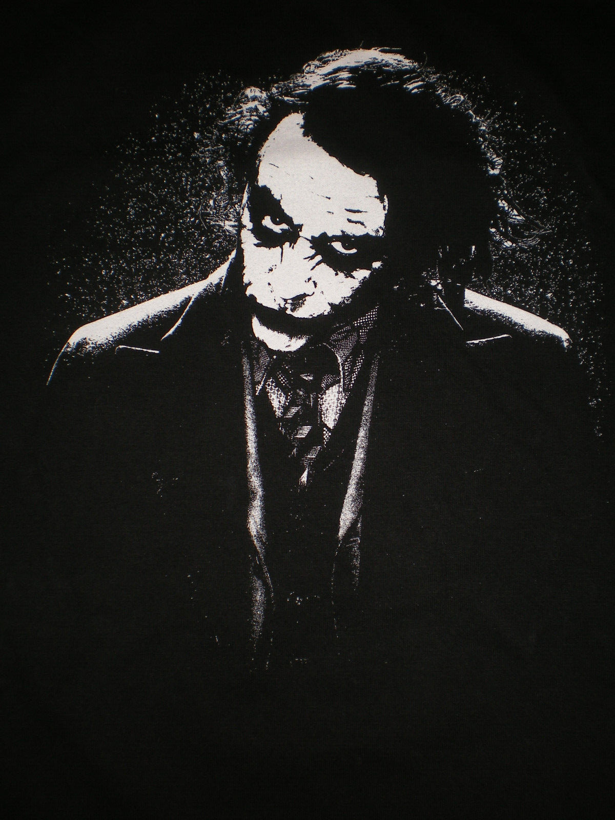 Joker The Dark Knight Batman Heath Ledger Black DC Comics T-Shirt Large