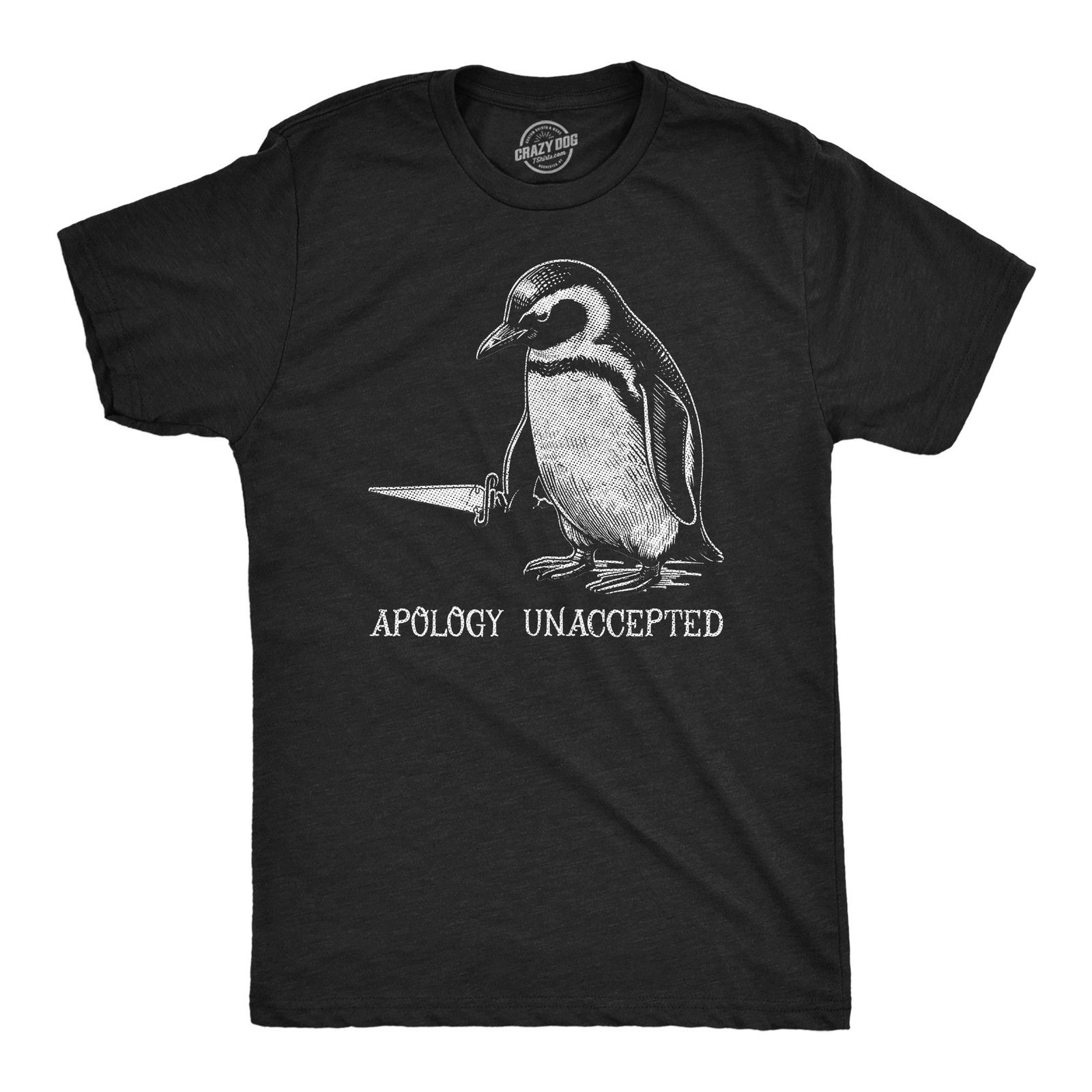 Mens Funny T Shirts Apology Unaccepted Sarcastic Penguin Graphic Novelty Tee for
