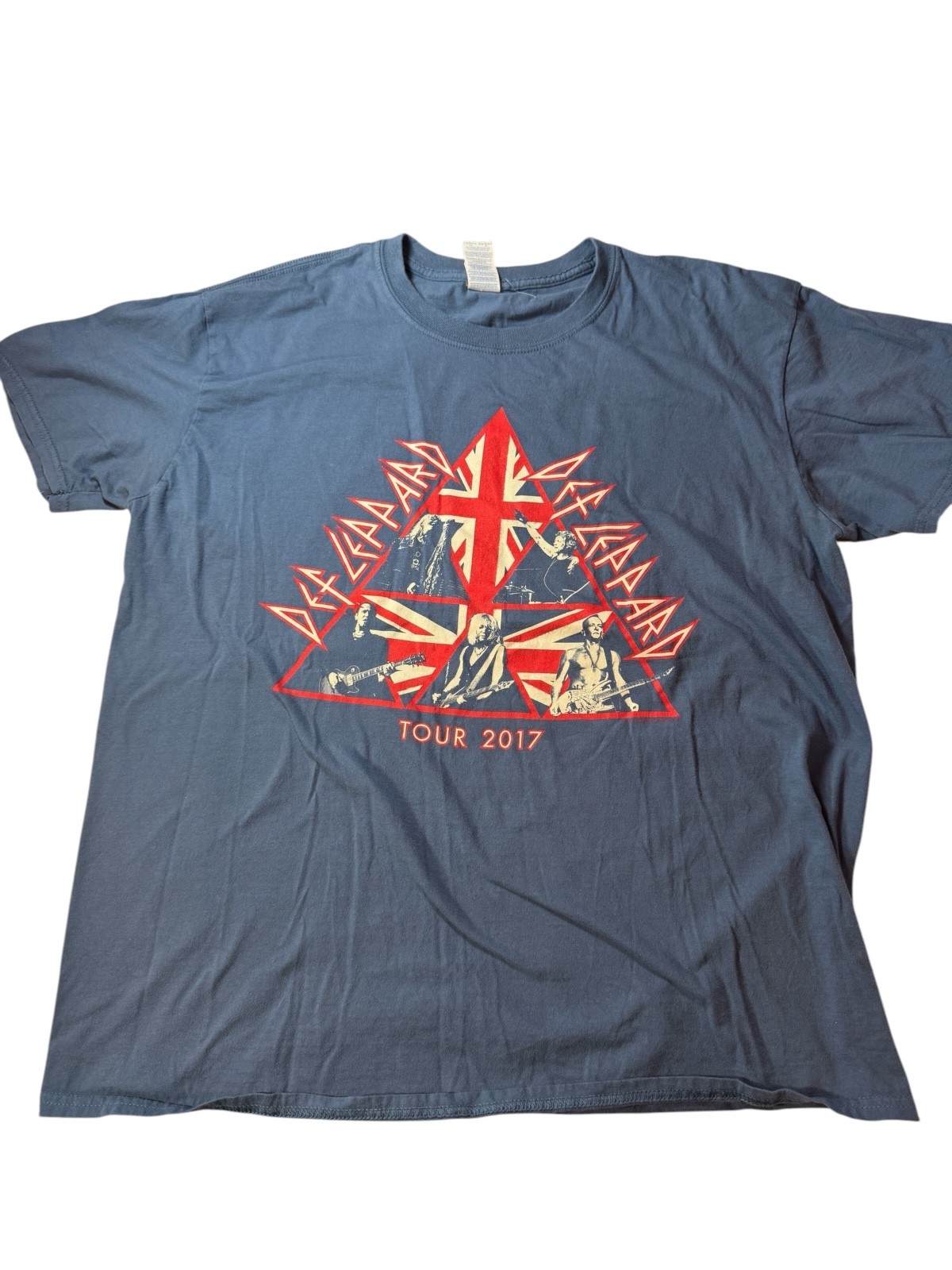 Def Leppard Blue Gray 2017 Concert Tour T-shirt Band XL Short Sleeve