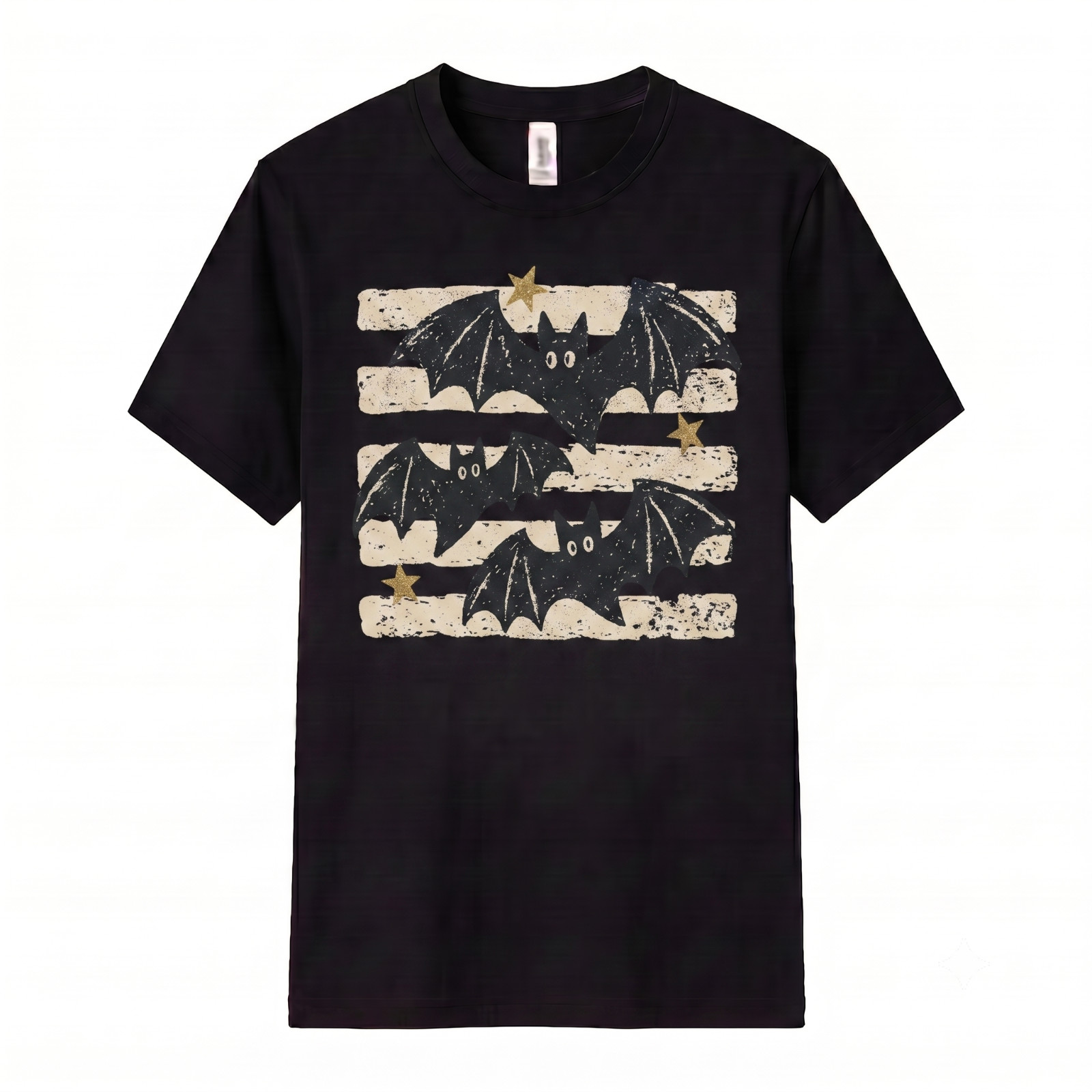 Vintage Bat Halloween T Shirt Retro Spooky Season Boho Witchy Goth Fall Tee