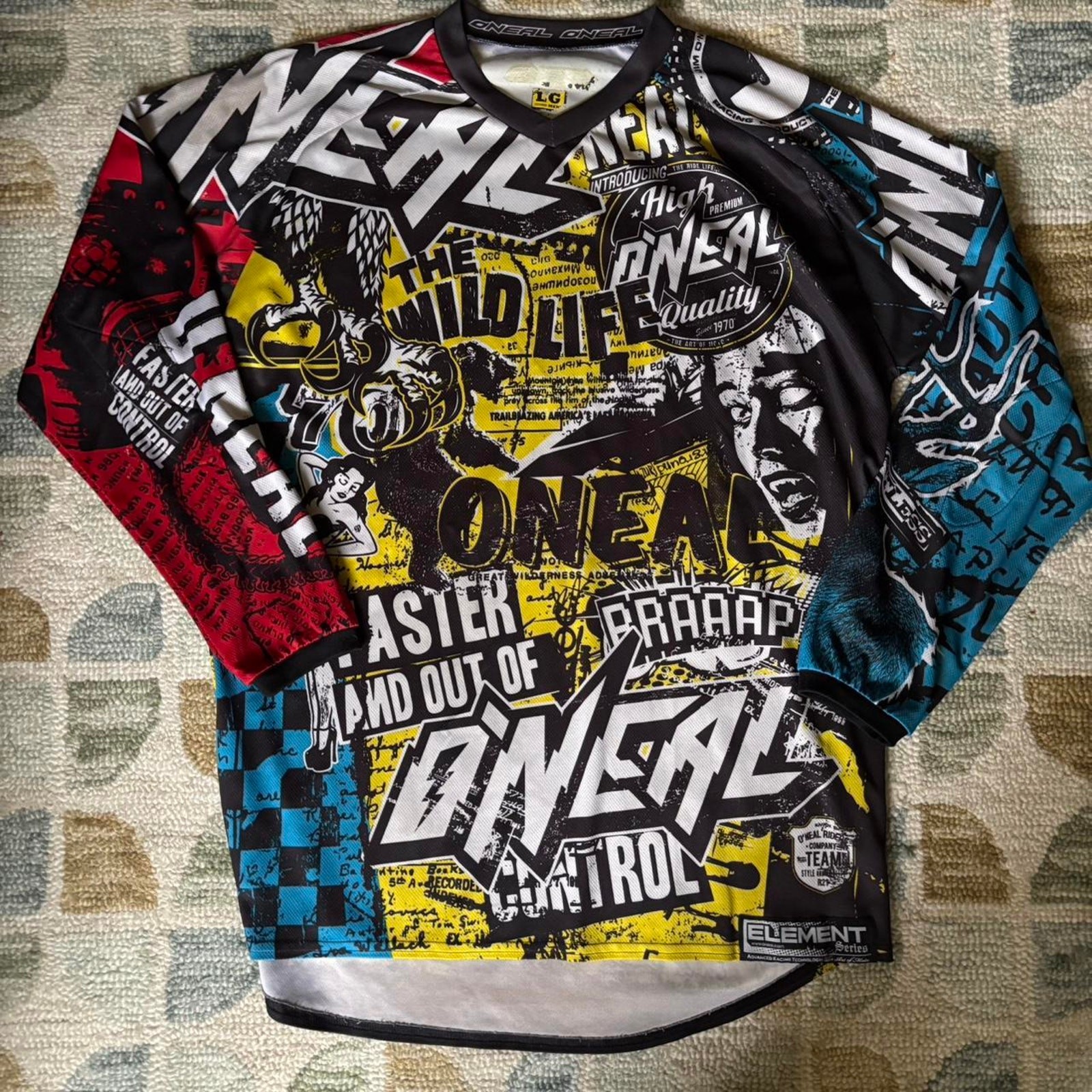 Y2K Motocross Jersey O’Neal Graphic Racing Top Size L