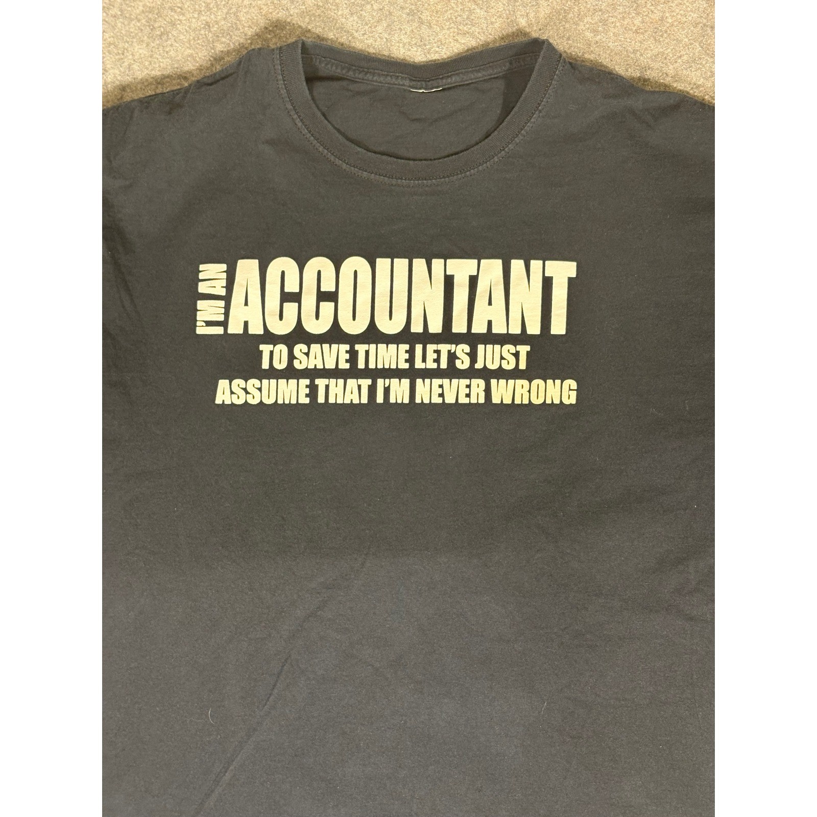 Mens Funny Accountant T Shirt To Save Time Assume Im Never Wrong Graphic Tee