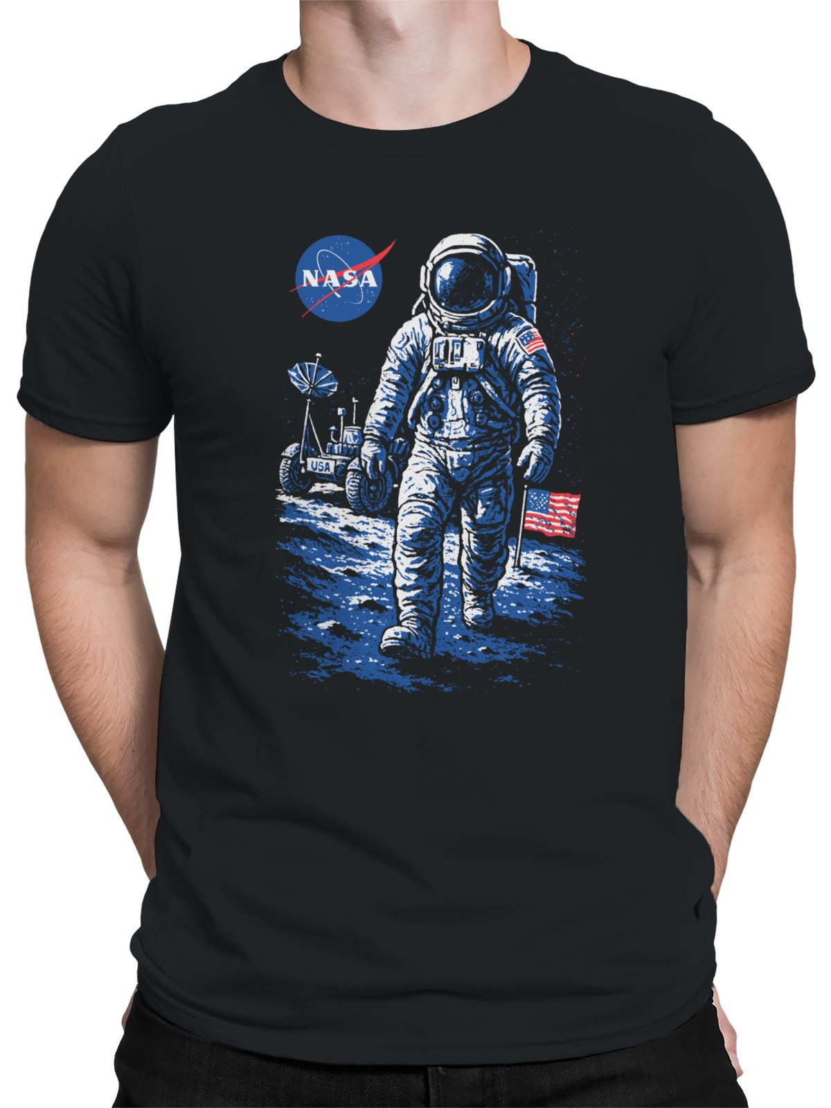Officially Licensed NASA Astronaut Lunar Walk Design Men’s T-shirt