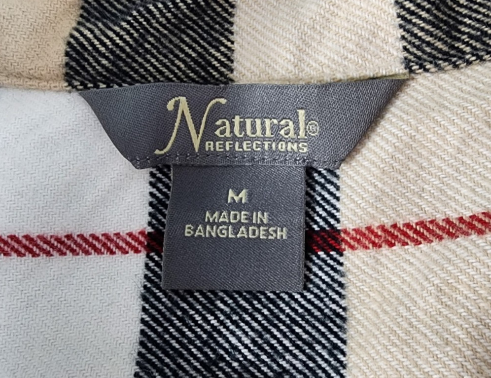 Naturals Reflections – Safari Plaid Fireside Flannel Shirt – Size Unisex Medium