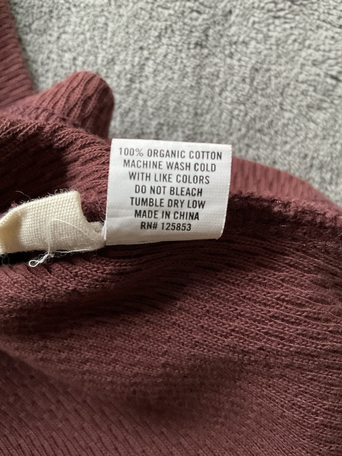 Taylor Stitch Thermal Waffle Crew Shirt Men’s 40(M) Long Sleeve Cotton Burgundy