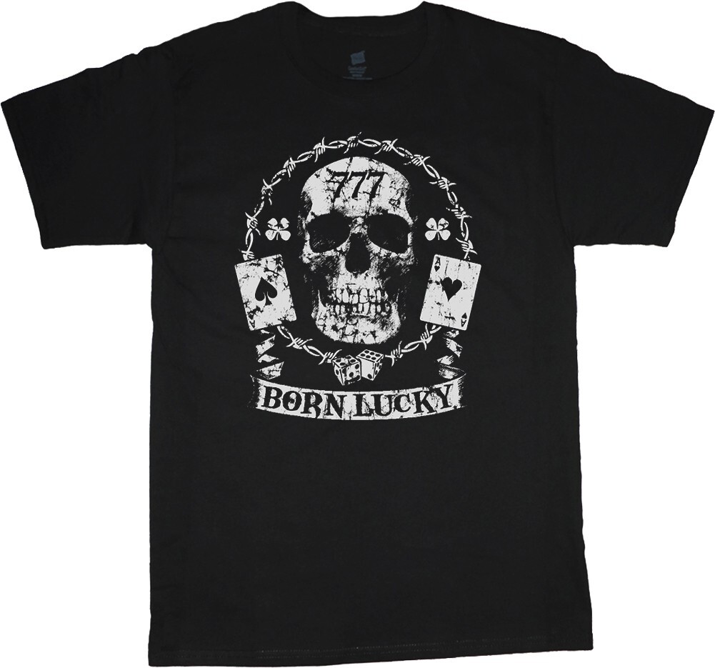 SALE! – Mens 5XLT – Big and Tall T-shirt Born Lucky Mens Tall Graphic Tee Shirts