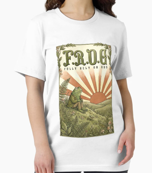 F.R.O.G Fully Rely On God – Funny Christian Frog Faith Design T-Shirt